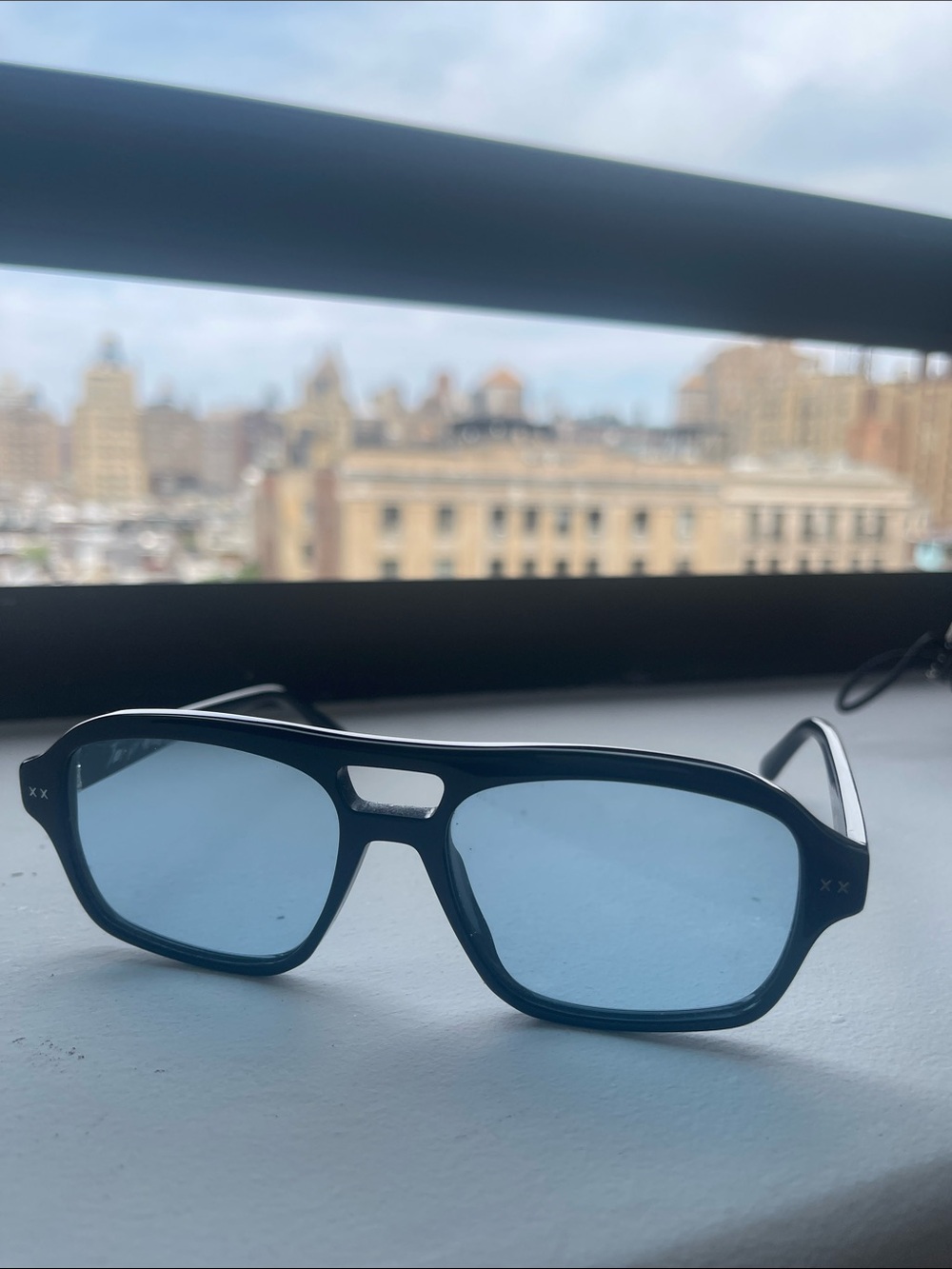 Lexxola Damien Blue Lens Black Frame Sunglasses